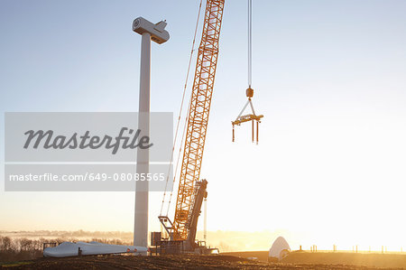 Wind turbine being erected