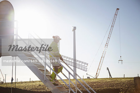 Engineer working at wind farm