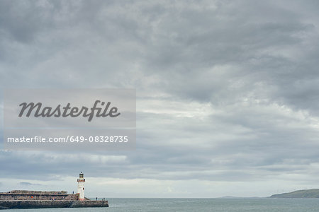 Seascape and harbour wall, Cumbria, UK