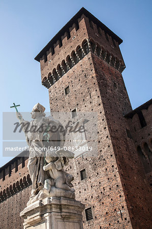 Religious statue, Castello Sforzesco, Milan, Italy