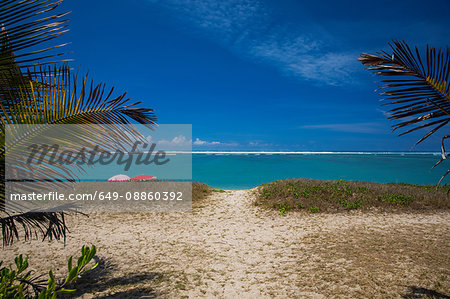 View of beach and Indian Ocean, Reunion Island