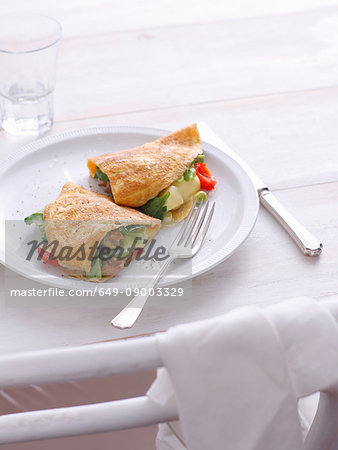 Plate of vegetable omelets