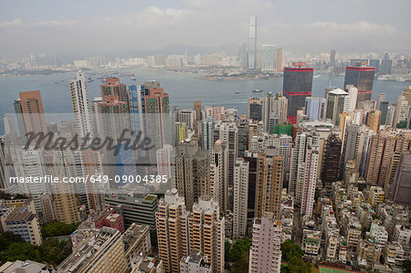 View from skyscrapers, Hong Kong, China