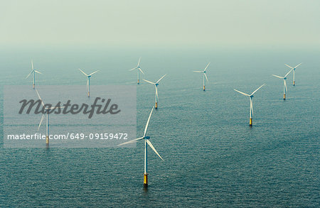 The OWEZ windfarm, IJmuiden, Noord-Holland, Netherlands