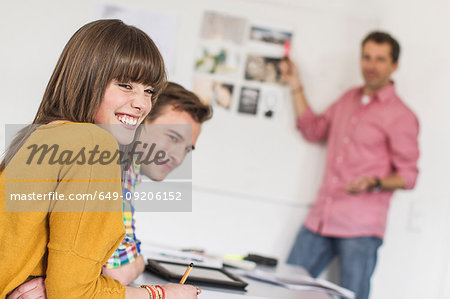 Students laughing in class