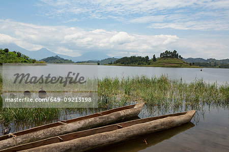 Mokoro canoes in Lake Mutanda, Uganda