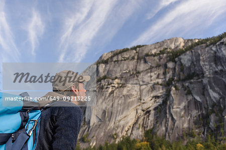 Rock climber on Malamute, Squamish, Canada