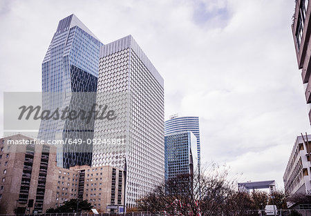 Cityscape with glass fronted skyscrapers, Paris, France