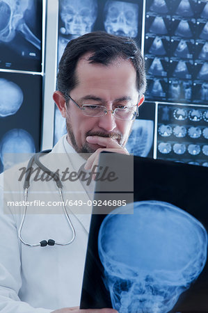 Doctor examining Xray image