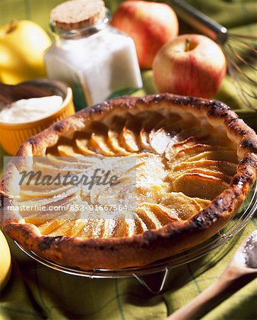 Thin pastry apple tart