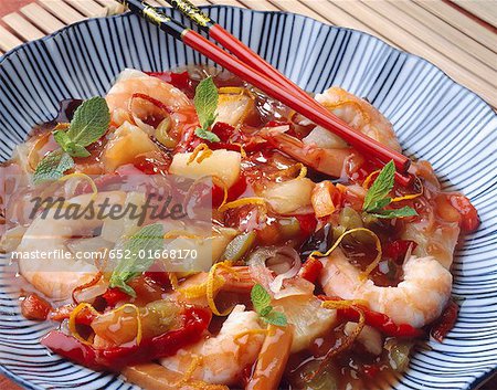 Sweet and sour shrimps