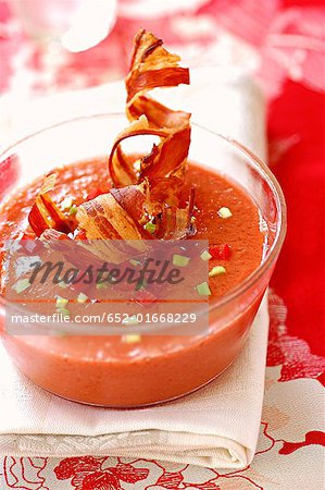 tomato and grilled pork gaspacho