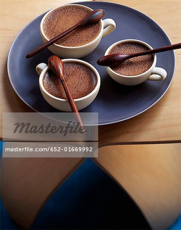 cups of chocolate cream dessert