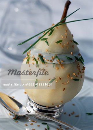 Pear with roquefort mousse