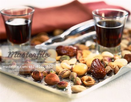 Tray of dried fruit