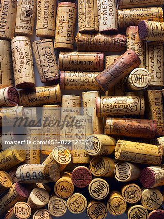 Corks from bottles of vintage wine