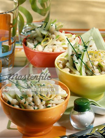 Haricot bean salad with apple french dressing