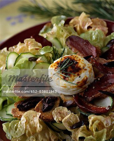 Duck Magret and hot goat's cheese salad