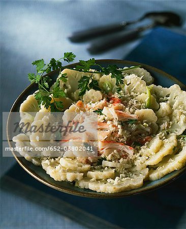 Cauliflower and crab salad