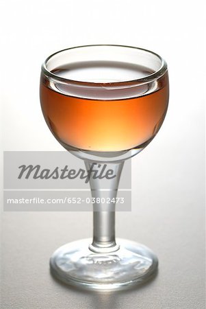 Glass of rosé wine