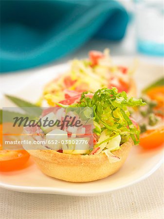 Crab and pineapple tartlets