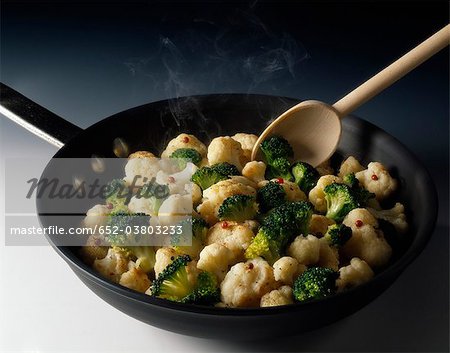 Broccoli and cauliflower stir-fry