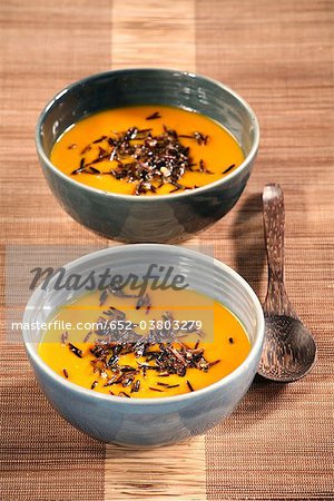 Cream of pumkin soup with wild rice