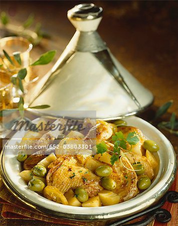 Chicken ,lemon and olive Tajine