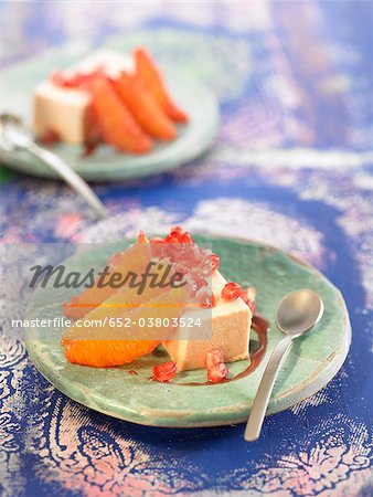 Blood orange and pomegranate dessert