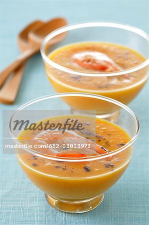 Vanilla-flavored shrimp Bisque