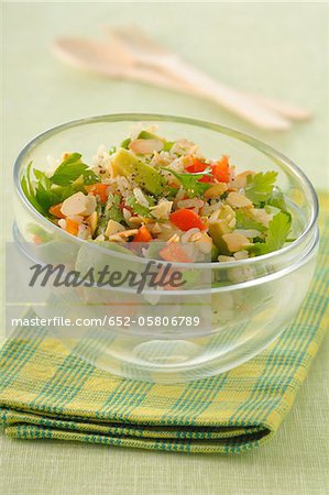 Basmati rice,avocado,pepper and almond salad Basmati rice,avocado,pepper and almond salad