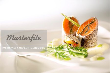 Raw salmon with herbs