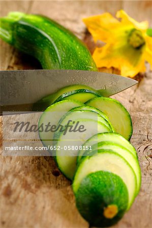 Slicing a zucchini