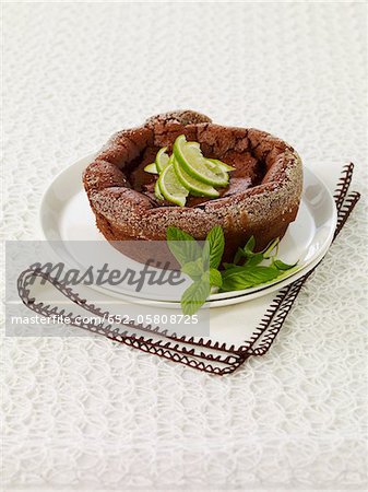 Chocolate and lime fondant