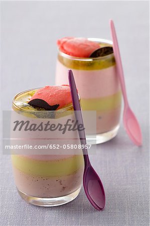 Strawberry mousse and mint Verrines