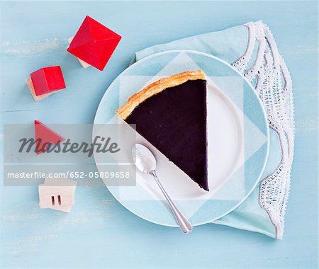 Slice of chocolate tart