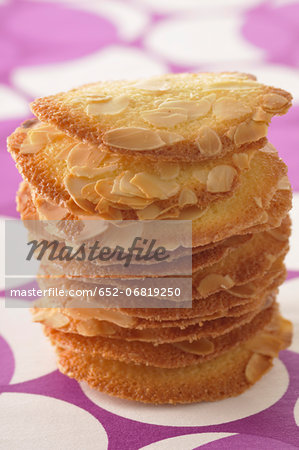 Thinly sliced almond tuiles Thinly sliced almond tuiles