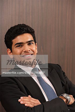 Businessman smiling at camera