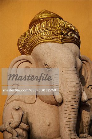 Elephant God,Ganesh with gold turban.