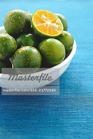 Still life with bowl of limes