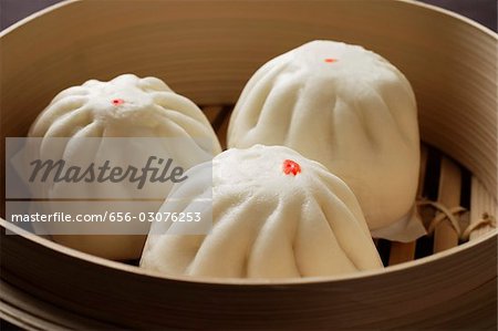 Close up of steamed buns,(bao)