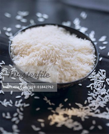 Uncooked Jasmine Rice in a Bowl