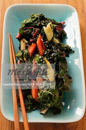 Fried chard with sesame