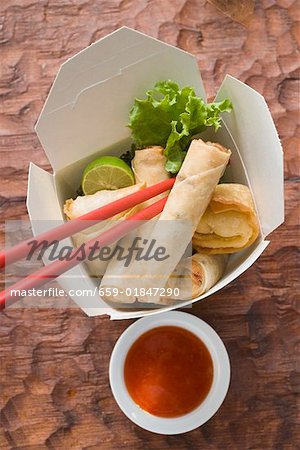 Deep-fried wontons and spring rolls to take away