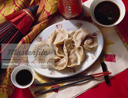 Chinese ravioli with soy sauce