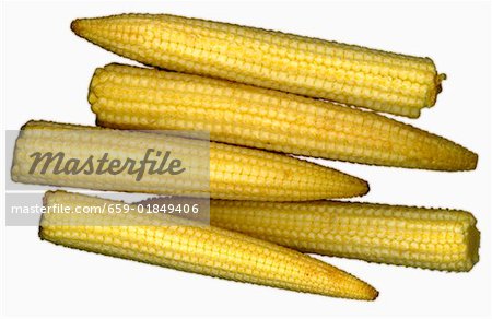 Five small corncobs