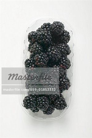 Fresh blackberries in a plastic punnet