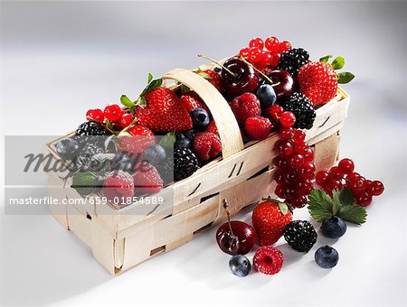 Mixed berries in a basket Mixed berries in a basket