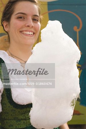 Woman holding candyfloss (Oktoberfest, Munich)