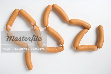 String of fresh frankfurters